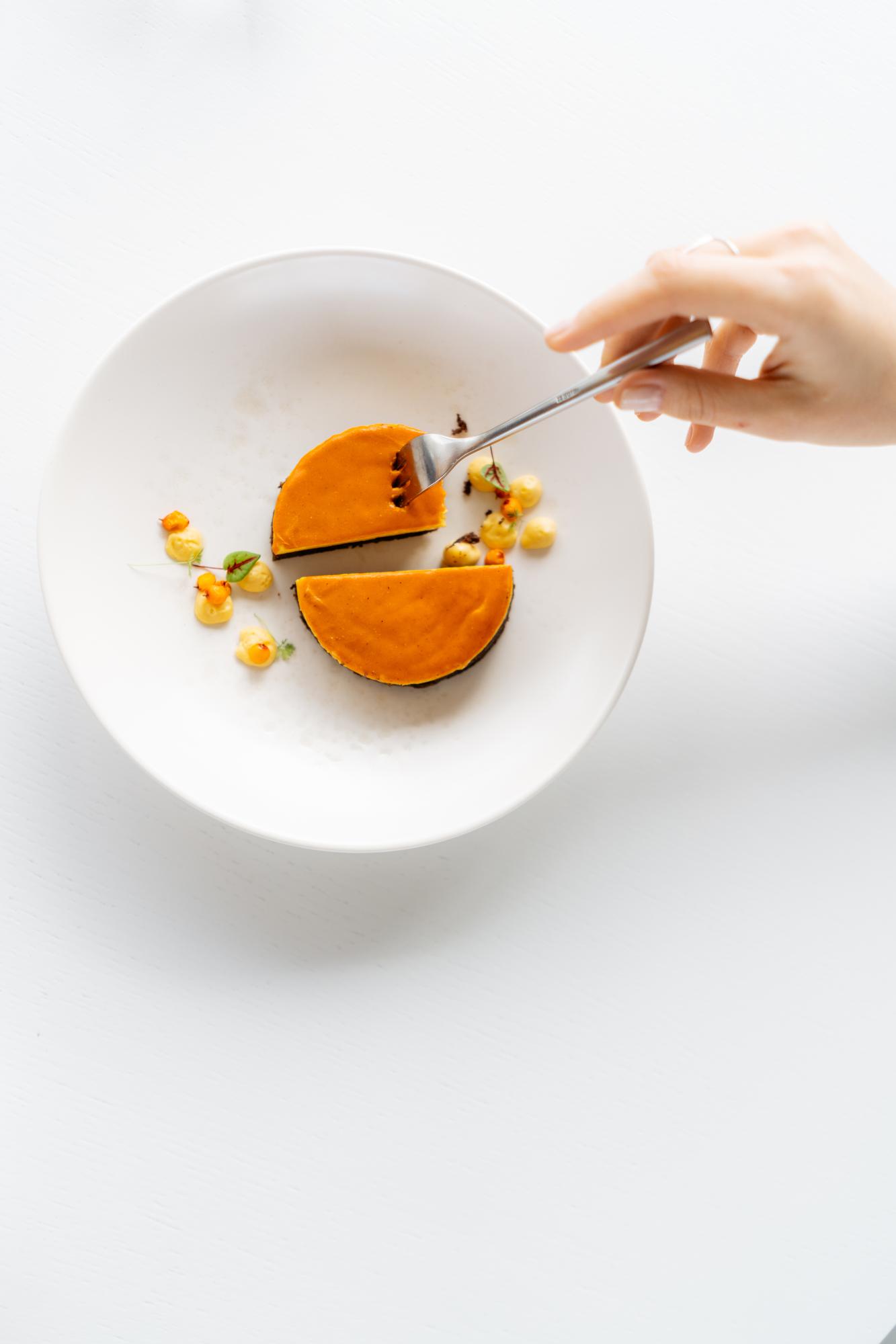 Close-up plated seasonal dish